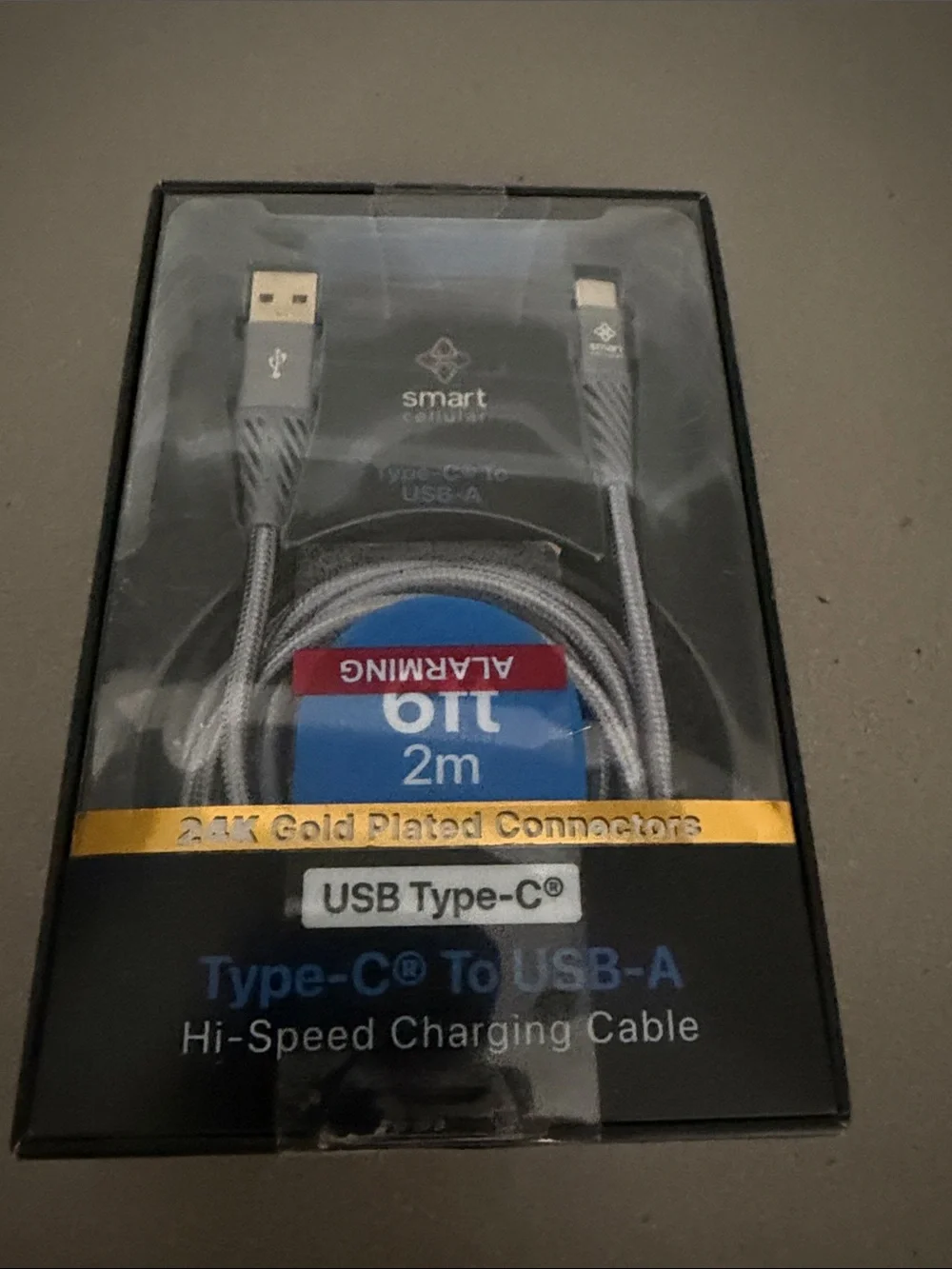 2m Silver USB Type-C to USB-A High-Speed Charging Cable